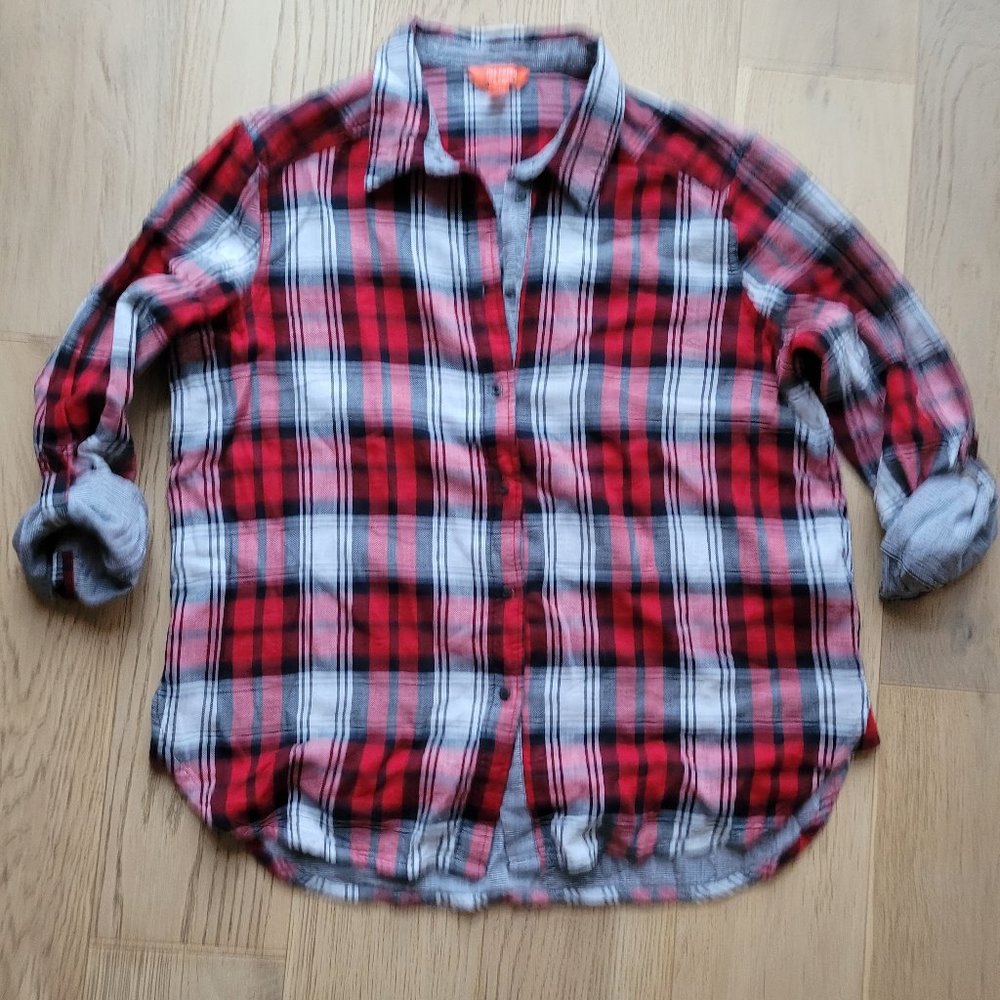 Joe Fresh - Christmas Red Plaid Shirt - Size XL - Like New - Picture 1 of 6
